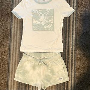 Womens Vans 2 piece shorts and tee lounge set size XS